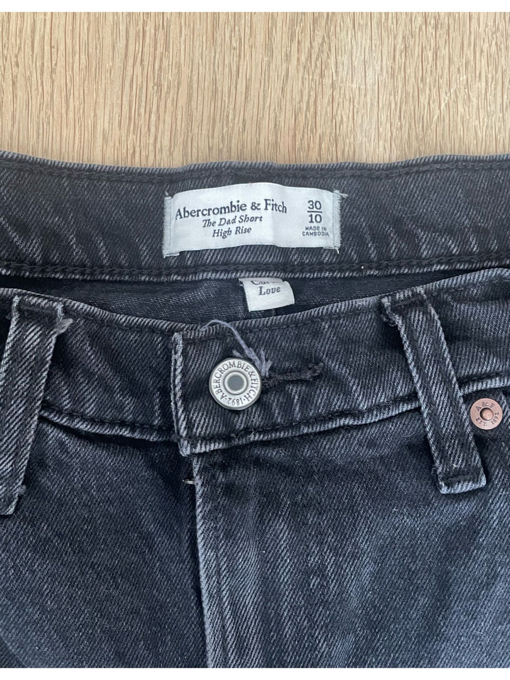 Abercrombie & Fitch The Dad Short High Rise Curve Love short in black denim